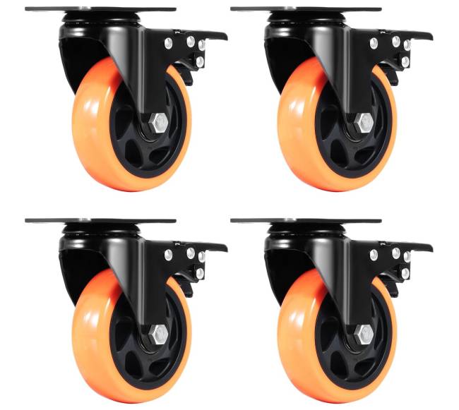 Besisukantys ratukai su užraktu, 4 vnt. komplektas0