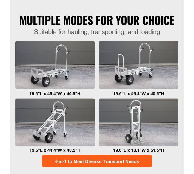 Aliuminis vežimėlis 4in1, 454 kg talpa4