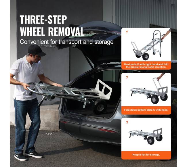 Aliuminis vežimėlis 4in1, 454 kg talpa5