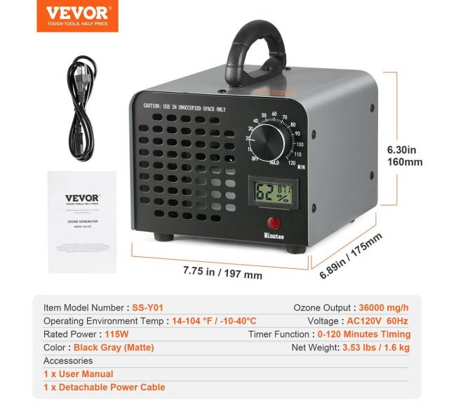 Ozono generatorius 36000mgh su laikmačiu6
