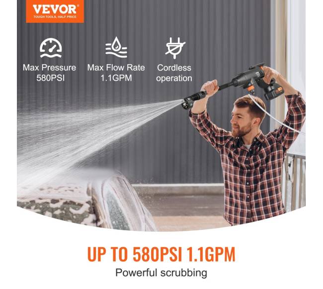 Aukšto slėgio belaidis plovimo įrenginys 580 PSI1