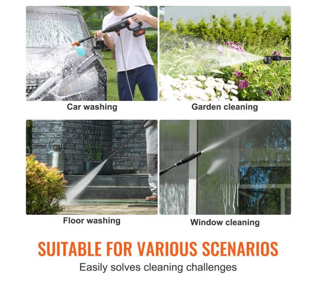 Aukšto slėgio belaidis plovimo įrenginys 580 PSI5