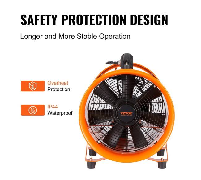 Nešiojamas ventiliatorius su kanalu, 365W4