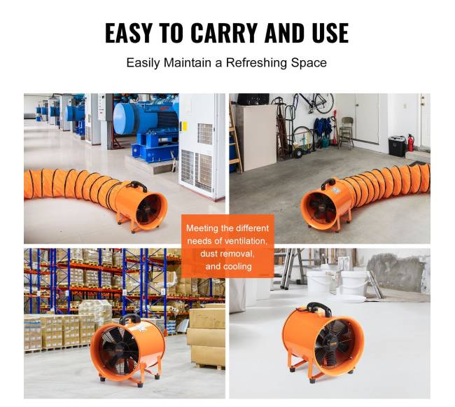 Nešiojamas ventiliatorius su kanalu, 365W5