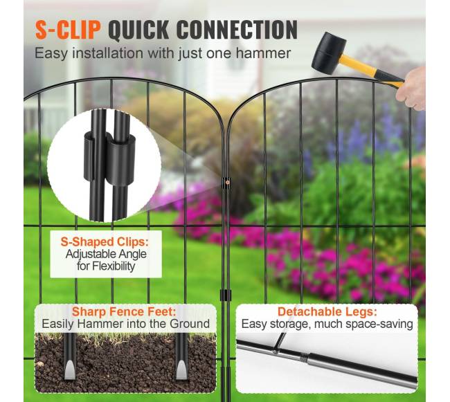 Metalinė sodo tvora be kasimo, 28 vnt.4