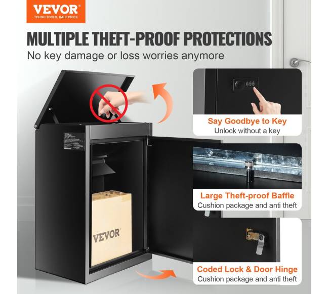 Pristatymo dėžė su kodo užraktu, dydis 39x27x52 cm1