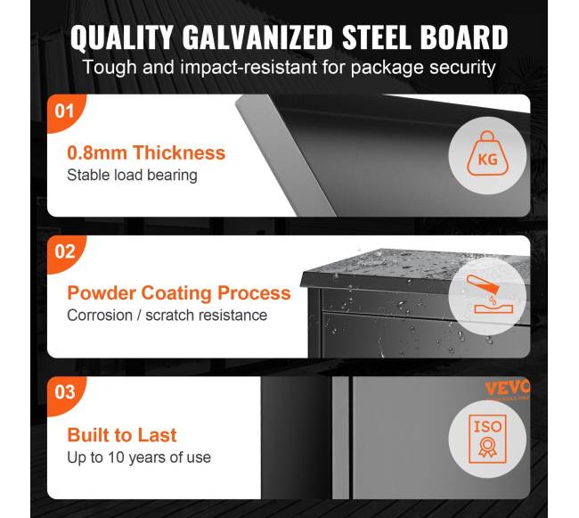 Pristatymo dėžė su kodo užraktu, dydis 39x27x52 cm2