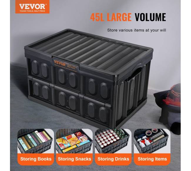 Sulankstomi laikymo dėžės su dangčiais, 45 l, 3 vnt.1