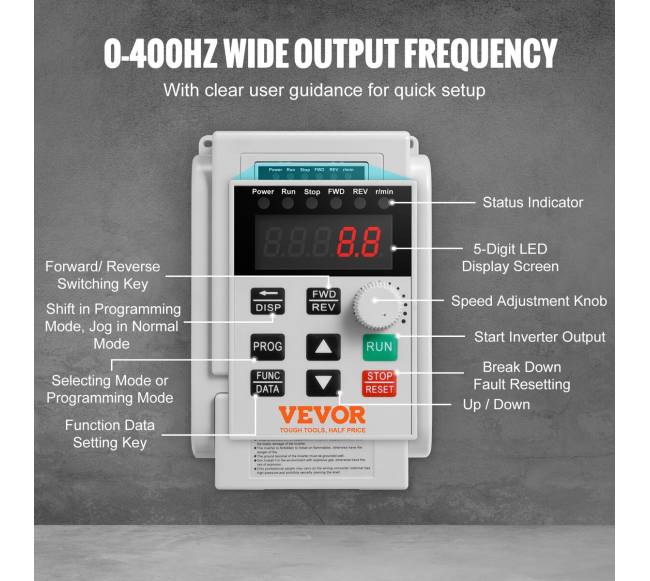 VFD 4KW, 18A, 5AG dažnio keitiklis2