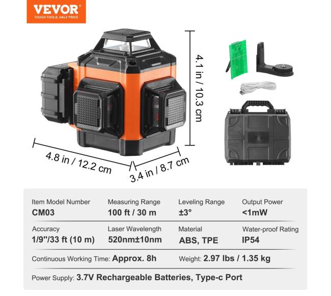 100ft žalias kryžminis lazerinis gulsčias6