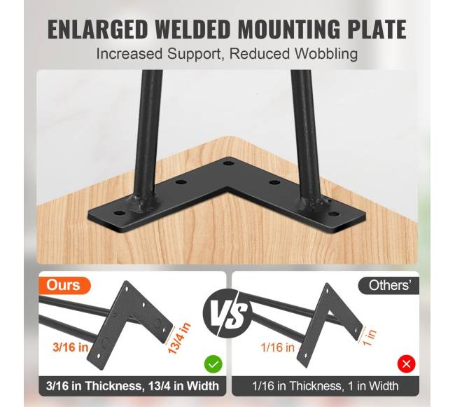 482 mm plaukų segtuko formos baldo kojos3