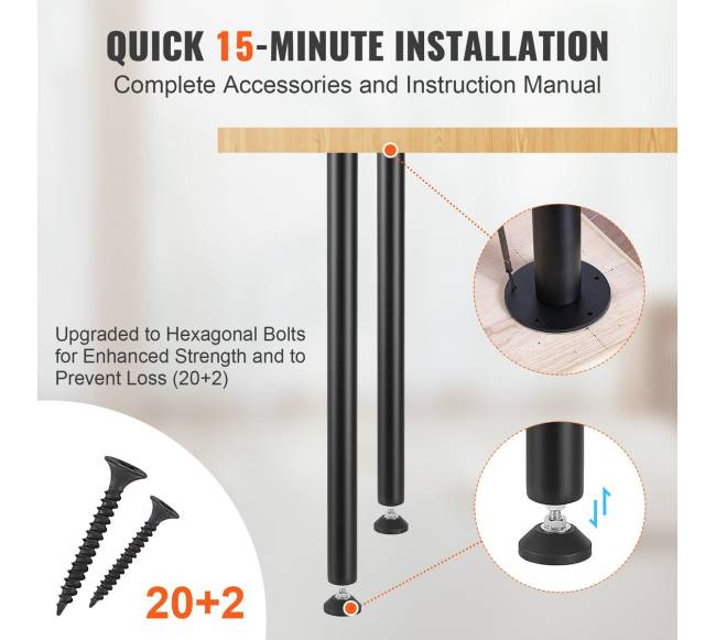 Reguliuojamos stalo kojos 711,2 mm5