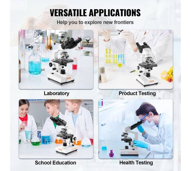 Dvejetainis mikroskopas 40X-2500X su mechaniniu staliumi5