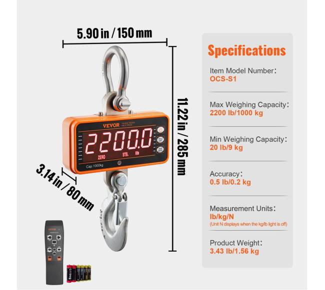 Elektroninės svarstyklės kranui, 1000 kg6