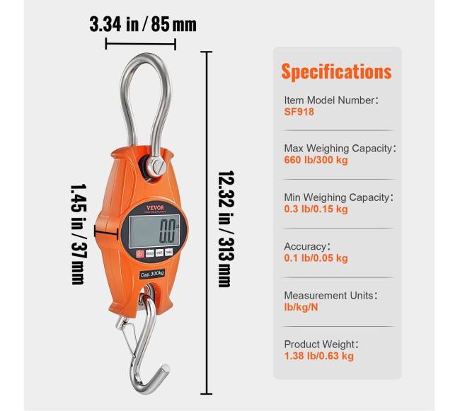 Skaitmeninės kranas 300 kg su LCD ekranu6