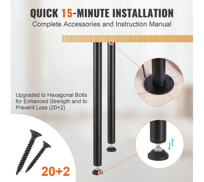 Reguliuojamos stalo kojos 762 mm, plieninės5