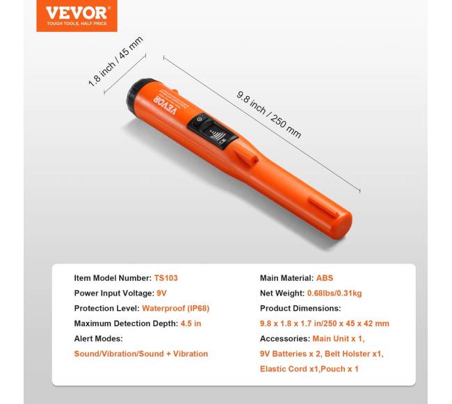 Metalo detektorius su LCD ekranu IP686