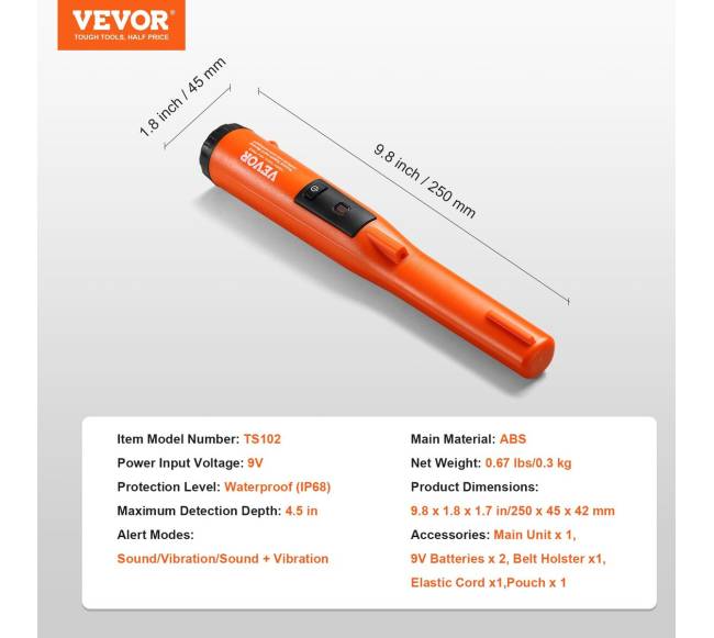 Metalo detektoriaus zondas su IP68 apsauga6