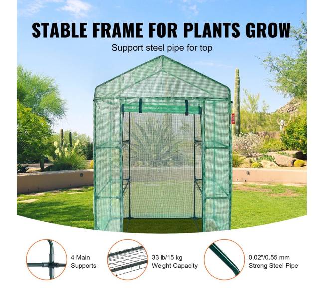 Žalia įėjimo šiltnamis su lentynomis2