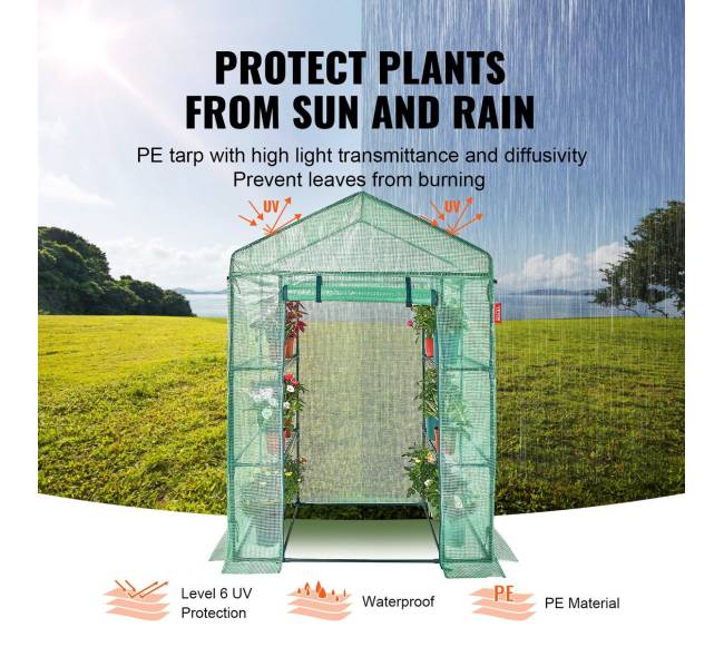 Žalia įėjimo šiltnamis su lentynomis4