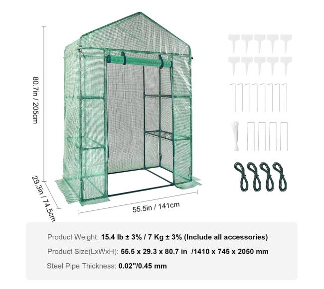 Žalia įėjimo šiltnamis su lentynomis6