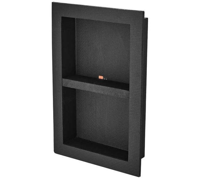 Dušo niša plytelių montavimui su dviem lentynomis, juoda9