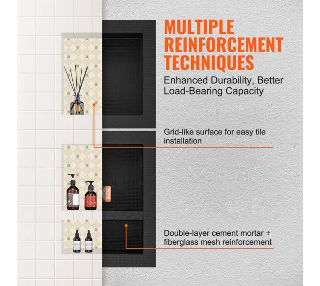 Įterpiama dušo niša su lentynomis, juoda3