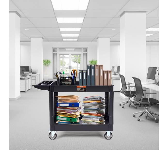 Daugiafunkcinis paslaugų vežimėlis su 2 lentynomis7