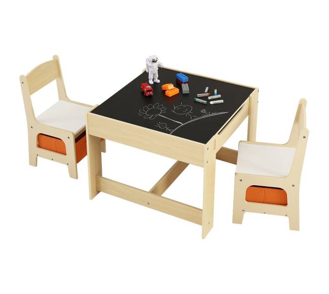 Vaikų stalas ir kėdžių komplektas su dėžėmis0