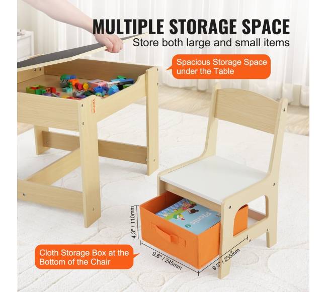 Vaikų stalas ir kėdžių komplektas su dėžėmis2