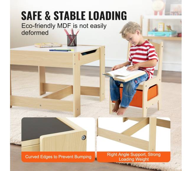 Vaikų stalas ir kėdžių komplektas su dėžėmis4