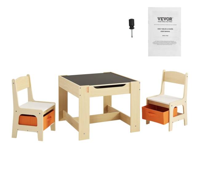 Vaikų stalas ir kėdžių komplektas su dėžėmis8