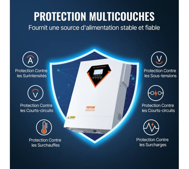 Hibridinis saulės inverteris kroviklis 5500W 230V su 100A MPPT4