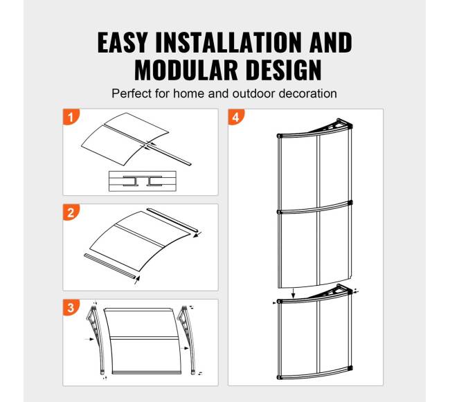 Langų ir durų stogelis 100 x 101 cm2