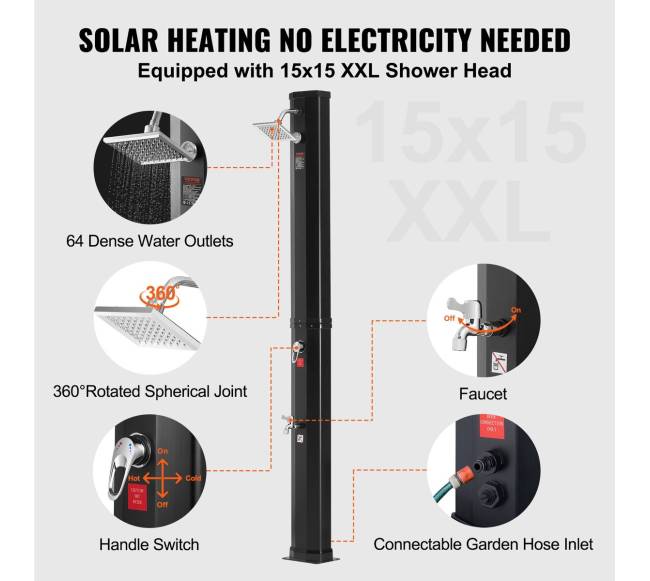 Lauko saulės šildomas dušas 35L4