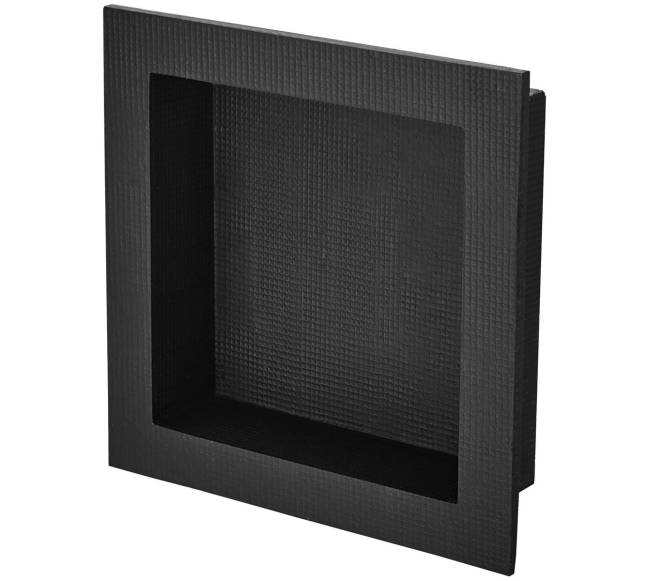 Dušams įrengiamas nišinis įdėklas, 41x41 cm, juodas9