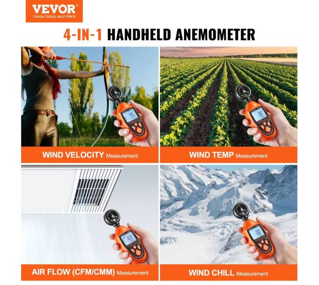 Nešiojamas vėjo matuoklis su LED ekranu1