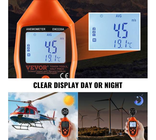 Nešiojamas vėjo matuoklis su LED ekranu3