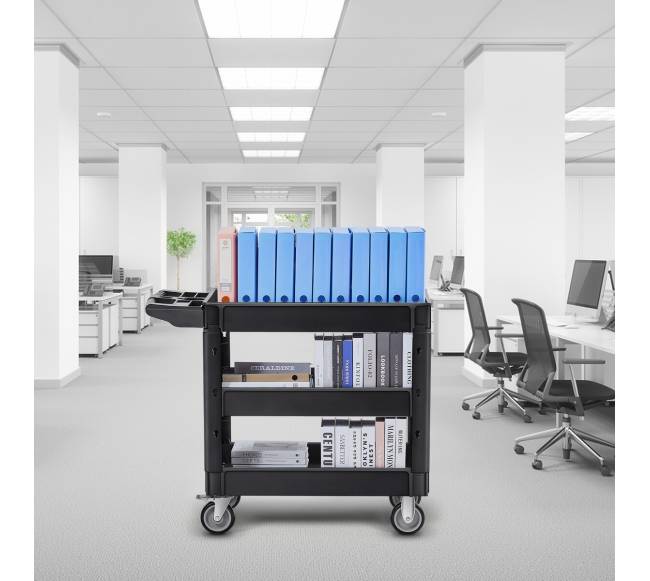 komunalinė vežimėlis su 3 lentynomis7