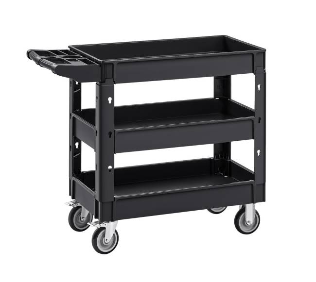 komunalinė vežimėlis su 3 lentynomis8