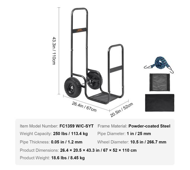 Malkų vežimėlis 113.4 kg talpos6