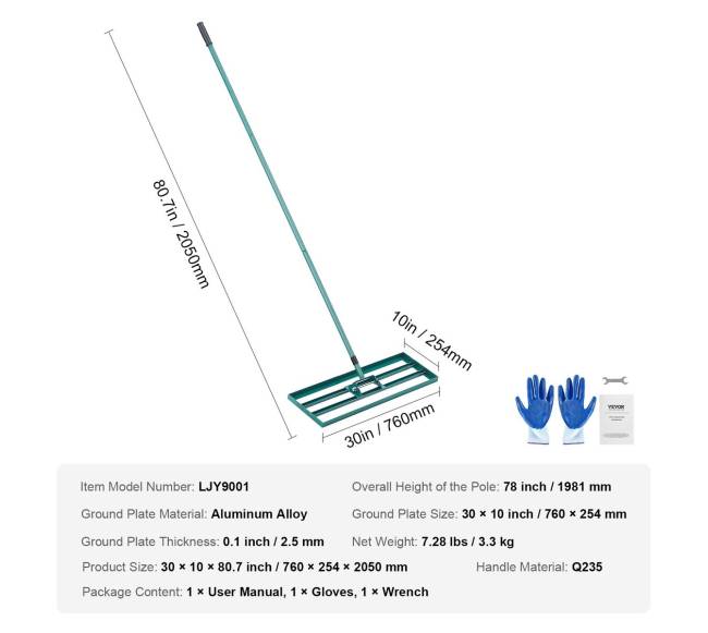 Vejos lyginimo grėblys, 76 cm lyginimo įrankis6