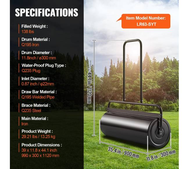 Vejos volas su smėliu ar vandeniu, 17 galonų6