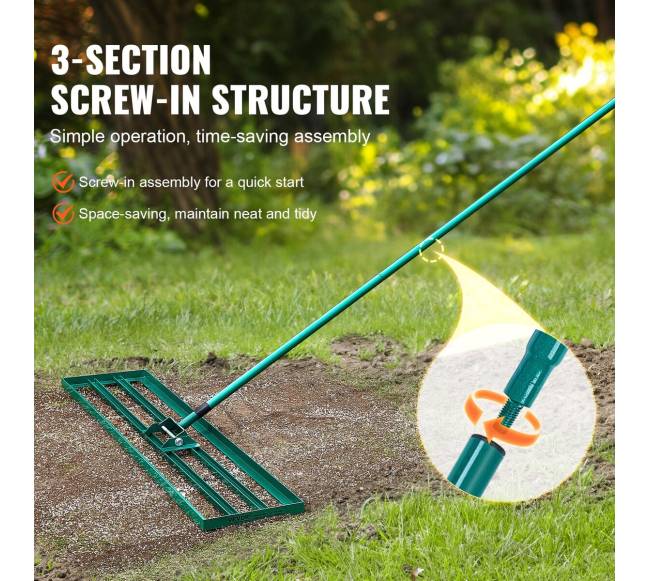 Vejos lyginimo grėblys su plienine rankena3