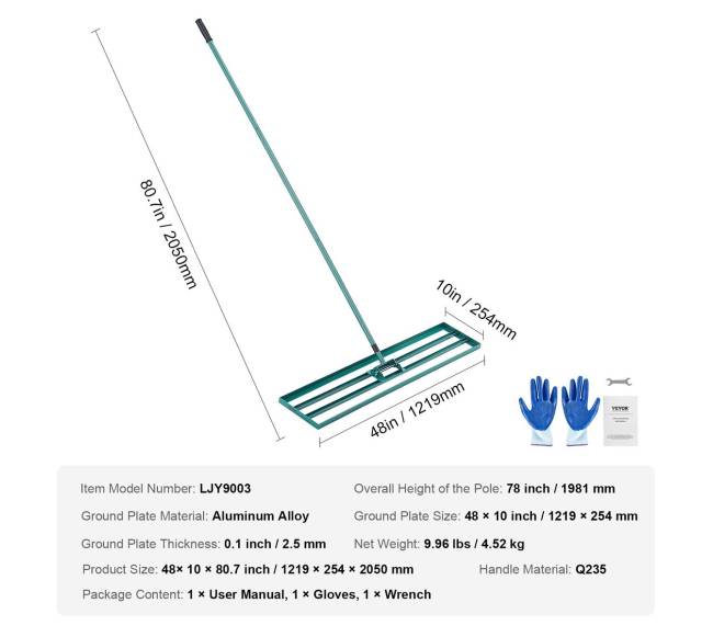 Vejos lyginimo grėblys su plienine rankena6