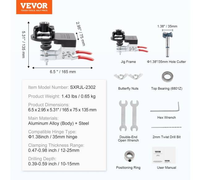 35 mm paslėptų durų vyrių šablonas6