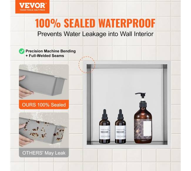 Šampūnų laikiklis dušuose, dvigubos lentynos1