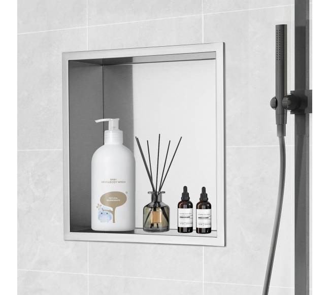 Šampūnų laikiklis dušuose, dvigubos lentynos7