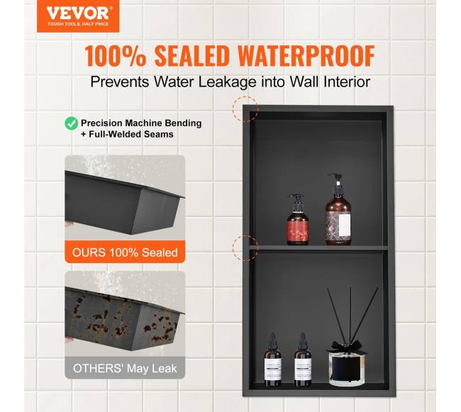 nerūdijančio plieno dušo niša su lentynomis1