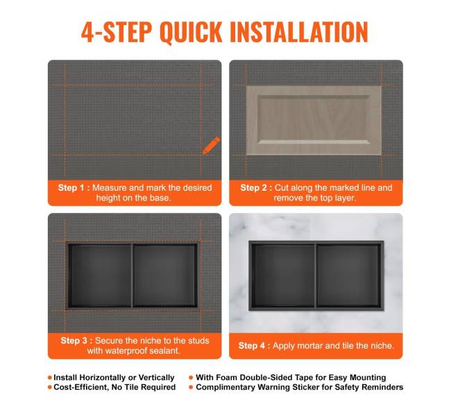 nerūdijančio plieno dušo niša su lentynomis4